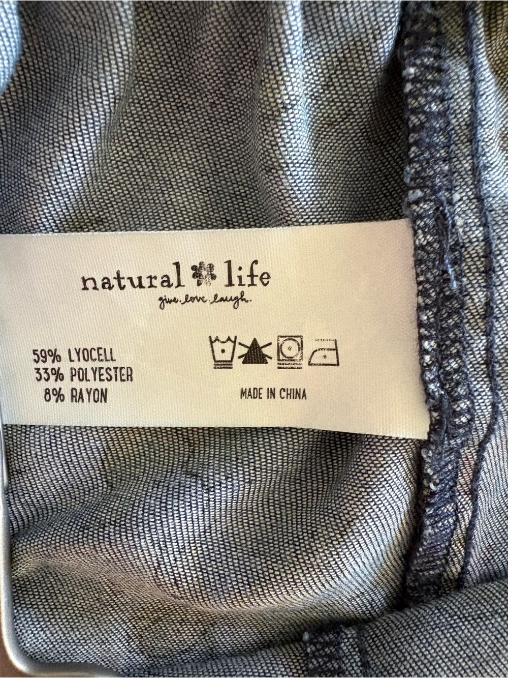 Natural Life Rebecca Tiered Midi Shirt Dress Blue Floral Lyocell Blend - XXL - Picture 2 of 12